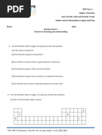 Task Sheet - Periodic Table 2023