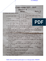10th Maths 2nd Mid Term Exam 2022 Original Question Paper Nagapattinam District PDF Download