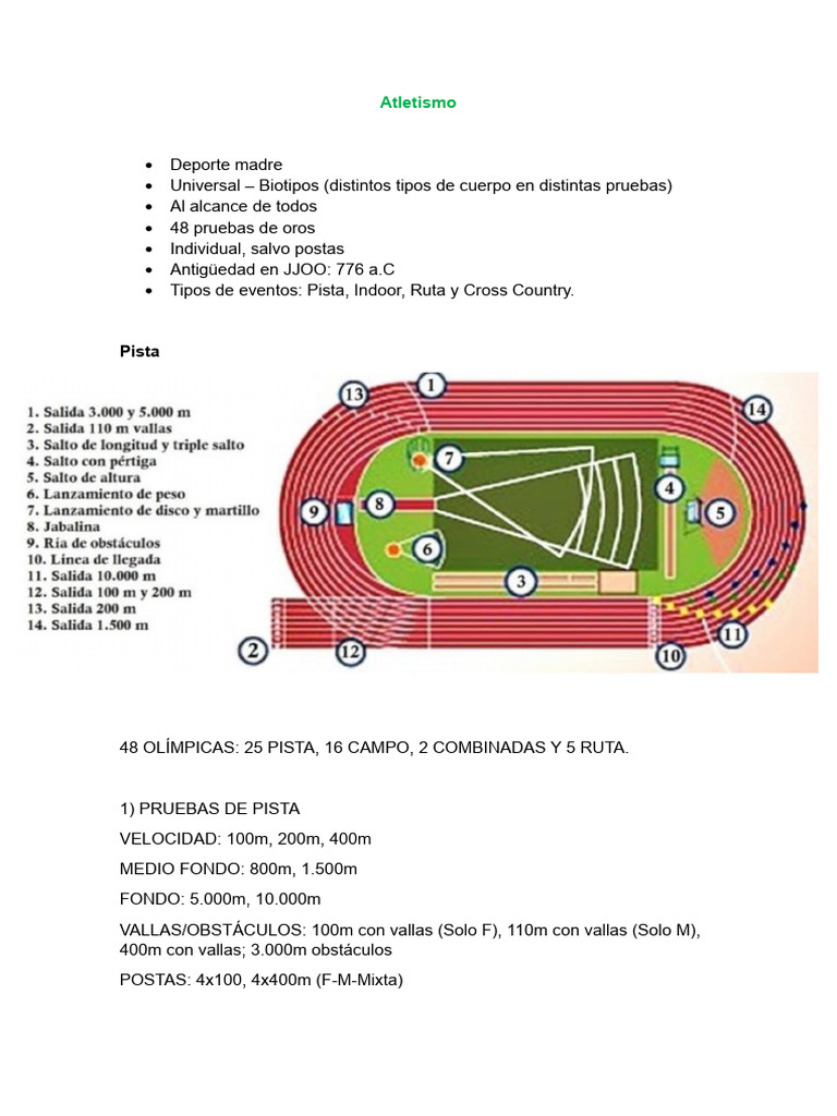 Atletismo Resumen | PDF | Deporte del atletismo | Juegos de habilidad ...