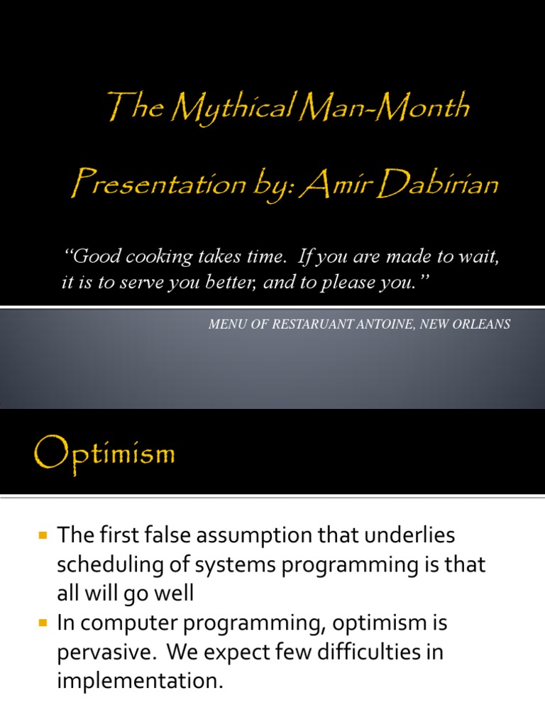 The mythical man month pdf computer programming systems engineering