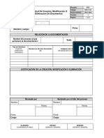 SGC-F-05 Solicitud de Creación, Modificación O Eliminación de Documentos
