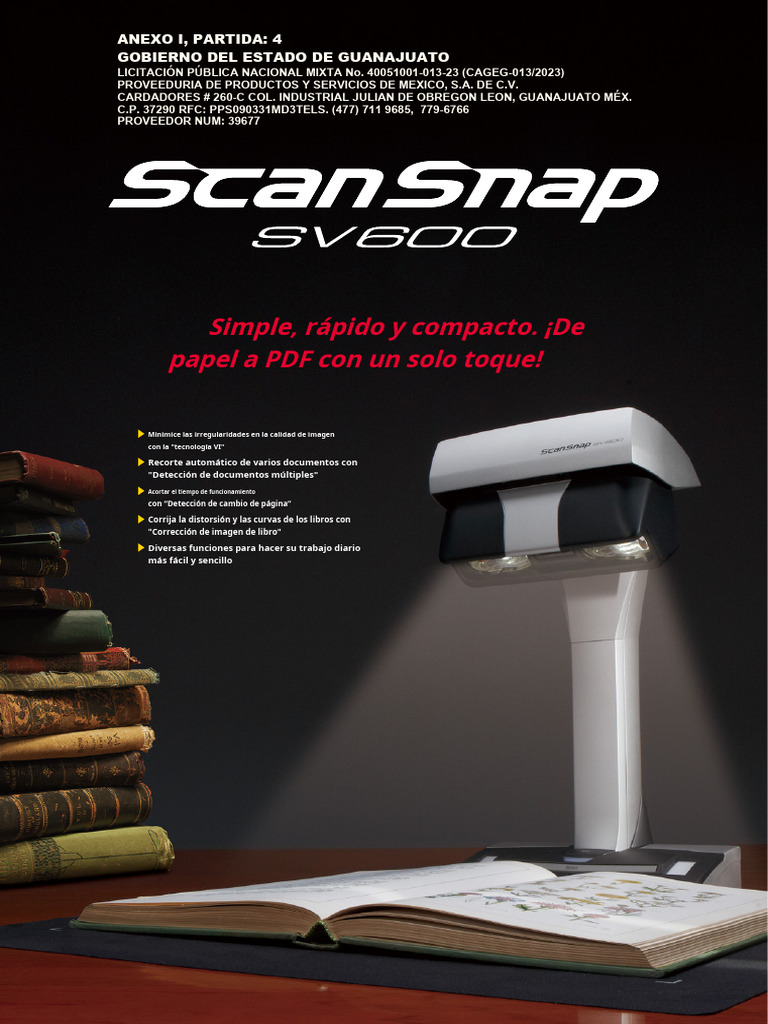 P04 Fujitsu ScanSnap SV600 | PDF | Escáner de imagen | Mac OS