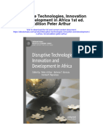 Disruptive Technologies Innovation and Development in Africa 1St Ed Edition Peter Arthur Full Chapter