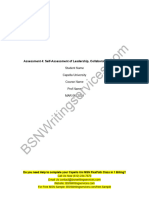 NHS FPX 5004 Assessment 4 Self-Assessment of Leadership, Collaboration, and Ethics