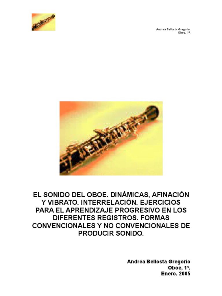 El Sonido Del Oboe PDF Oboe Cor Anglais