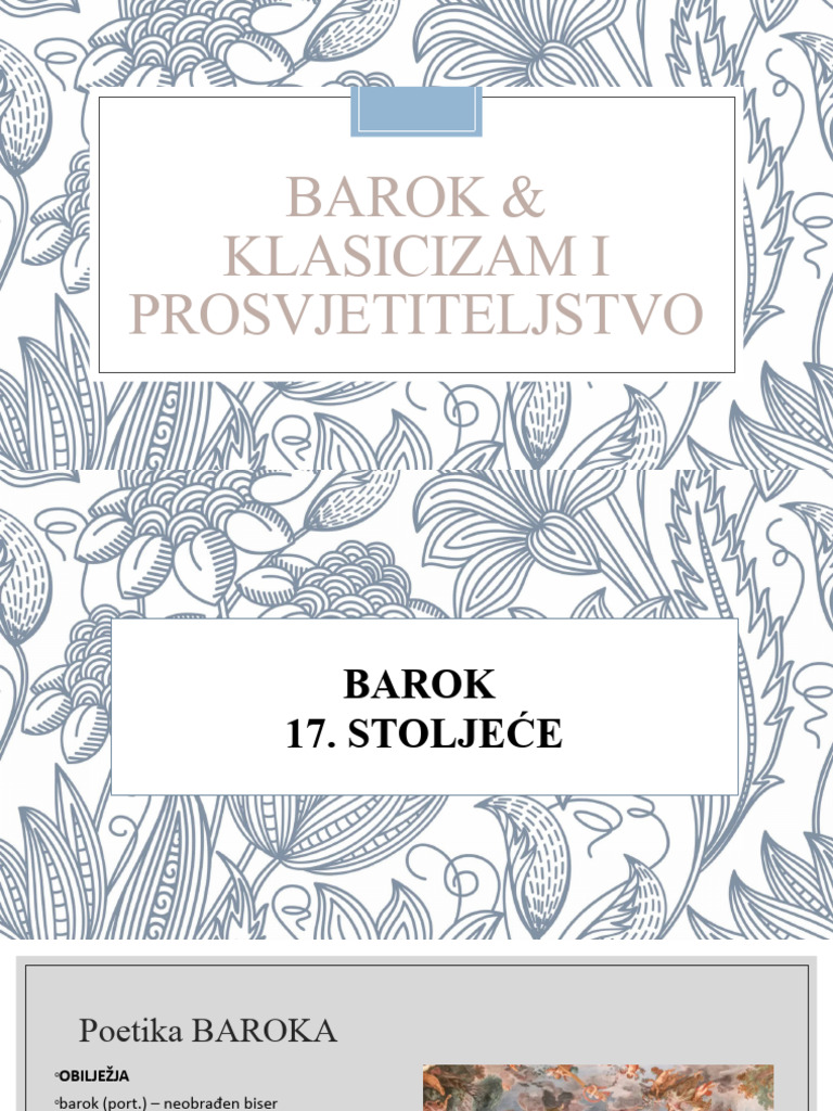 Barok & Klasicizam i prosvjetiteljstvo | PDF