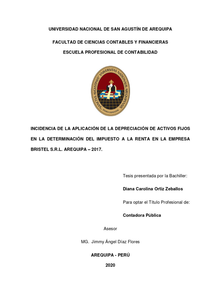 Depreciacion y Su Incidencia en El Impuesto A La Renta | PDF | normas ...
