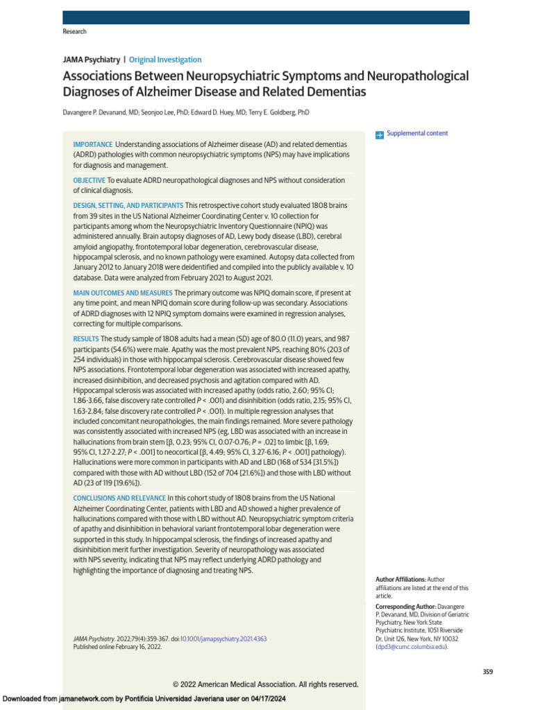 Jamapsychiatry Devanand 2022 Oi 210088 1648226520.73569 | PDF ...