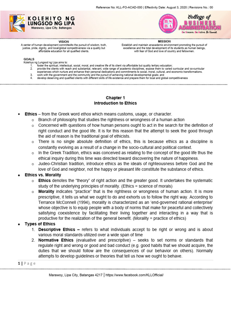 Ethics and Moral Agency Overview | PDF | Virtue Ethics | Morality
