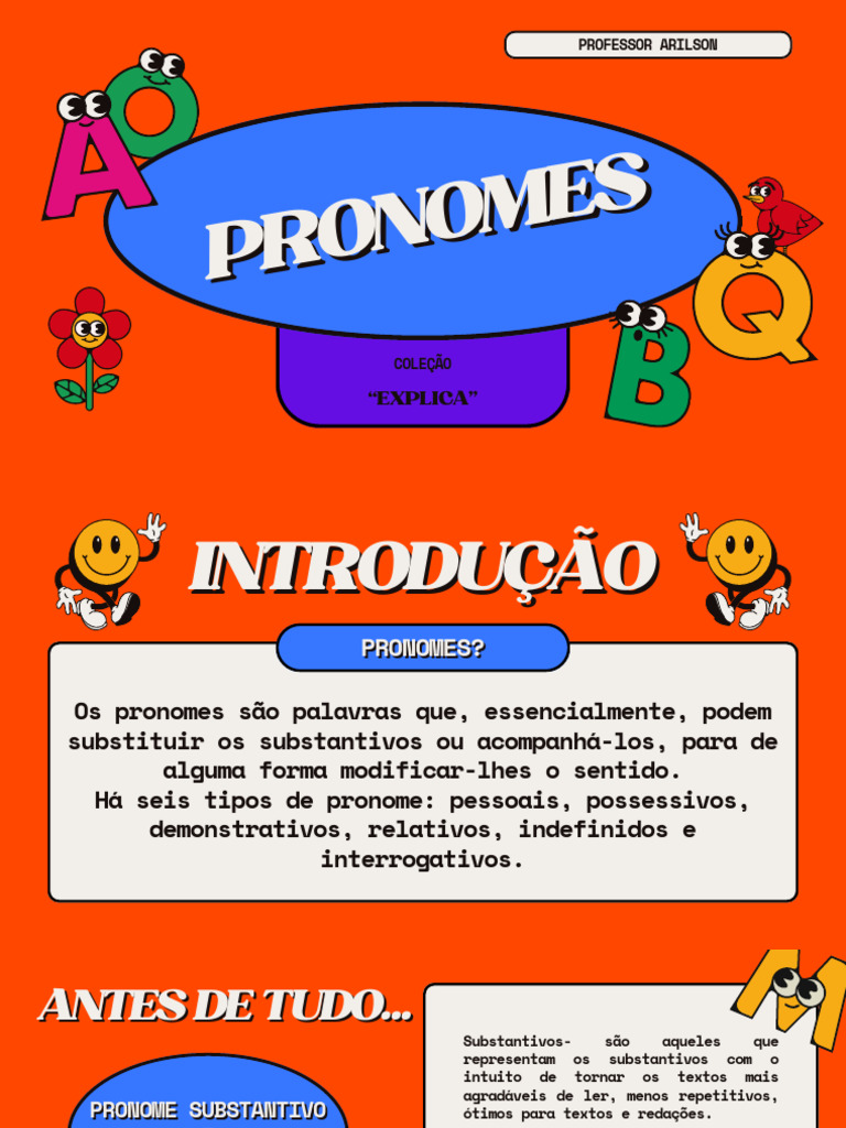 Pronomes Da Língua Portuguesa | PDF | Pronome | Morfologia linguística