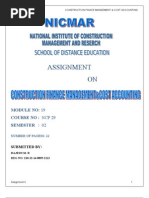 Assignment No 4-Construction Finance Management and Cost Accounting