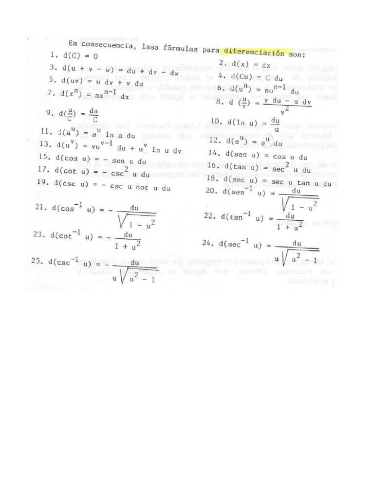 formulas derivadas | PDF