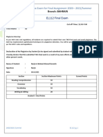 EL112, Final Exam Summer 2-21