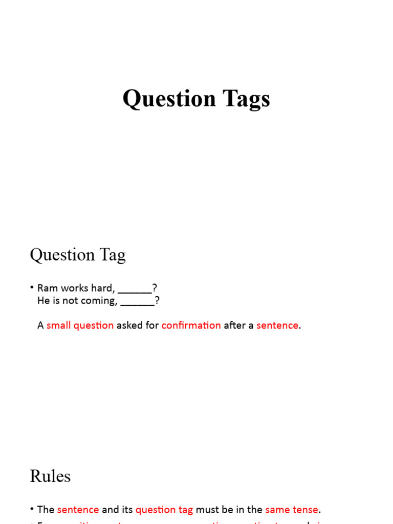 Question Tags Download Free Pdf Plural Grammatical Number