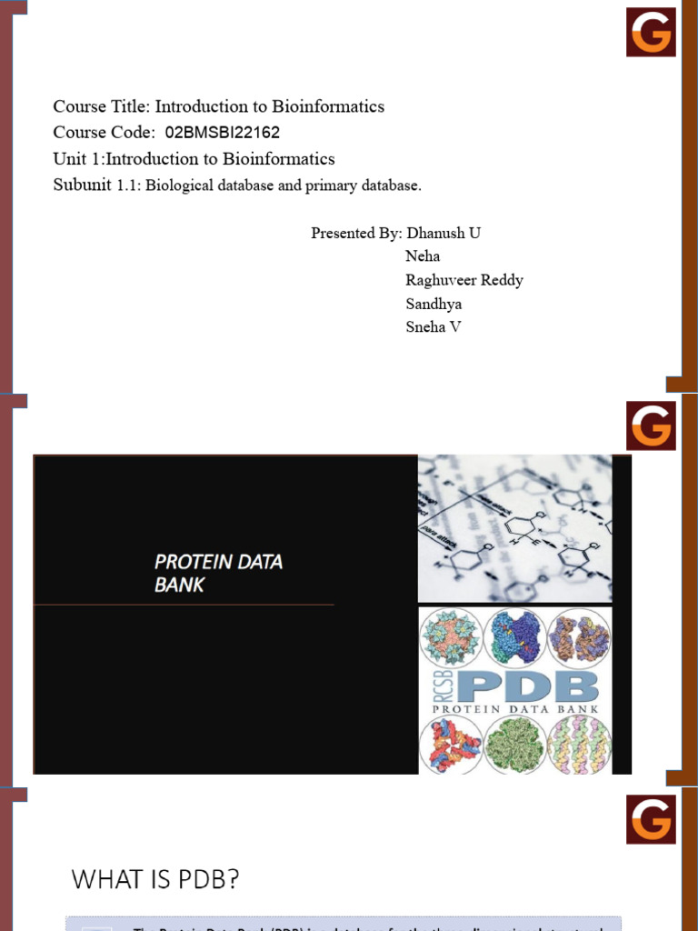 Bioinformatics Database Ppt.pptx (2) | PDF | Bioinformatics | Virus