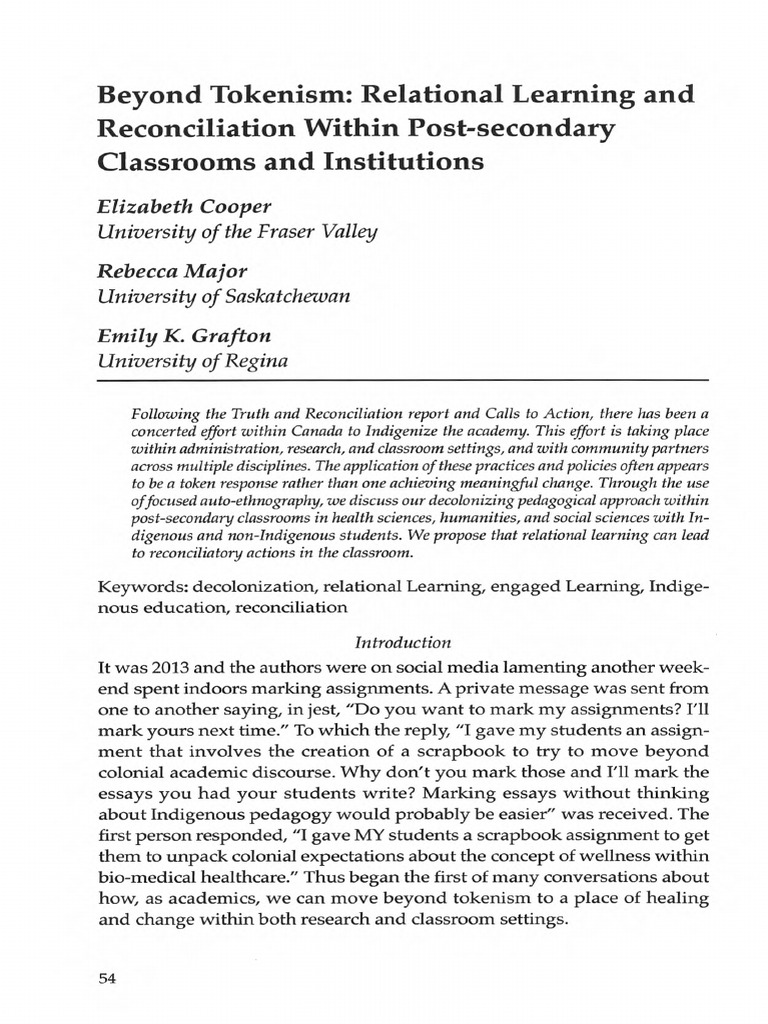 Cncon 5 beyond tokenism relational learning and reconciliation