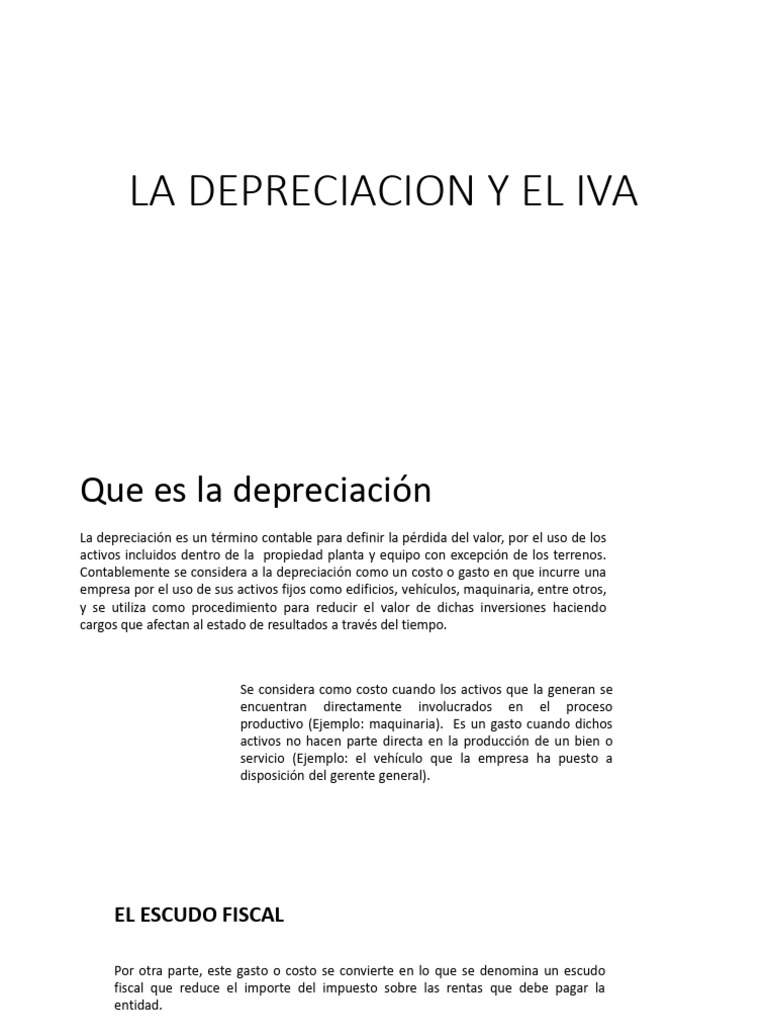 Depreciación y su relación con el IVA | PDF | Depreciación | Impuesto ...