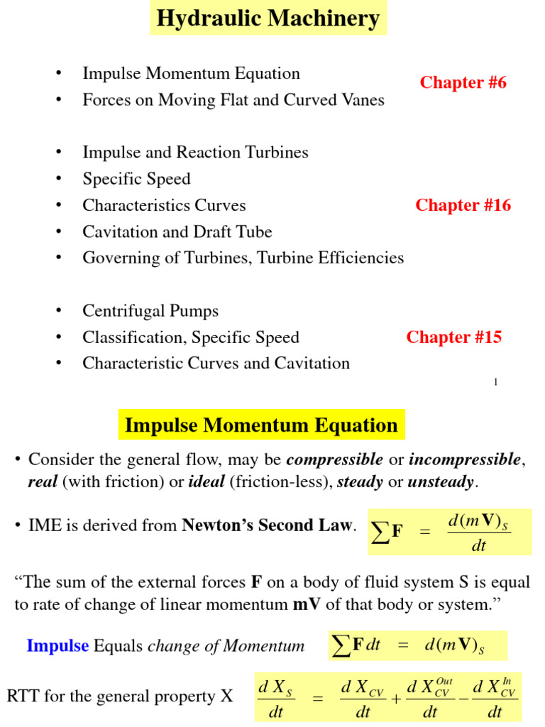 CE212-0-Part II - Hydraulic Machinery - 1 | PDF | Force | Momentum