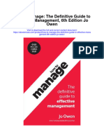 Download How To Manage The Definitive Guide To Effective Management 6Th Edition Jo Owen full chapter