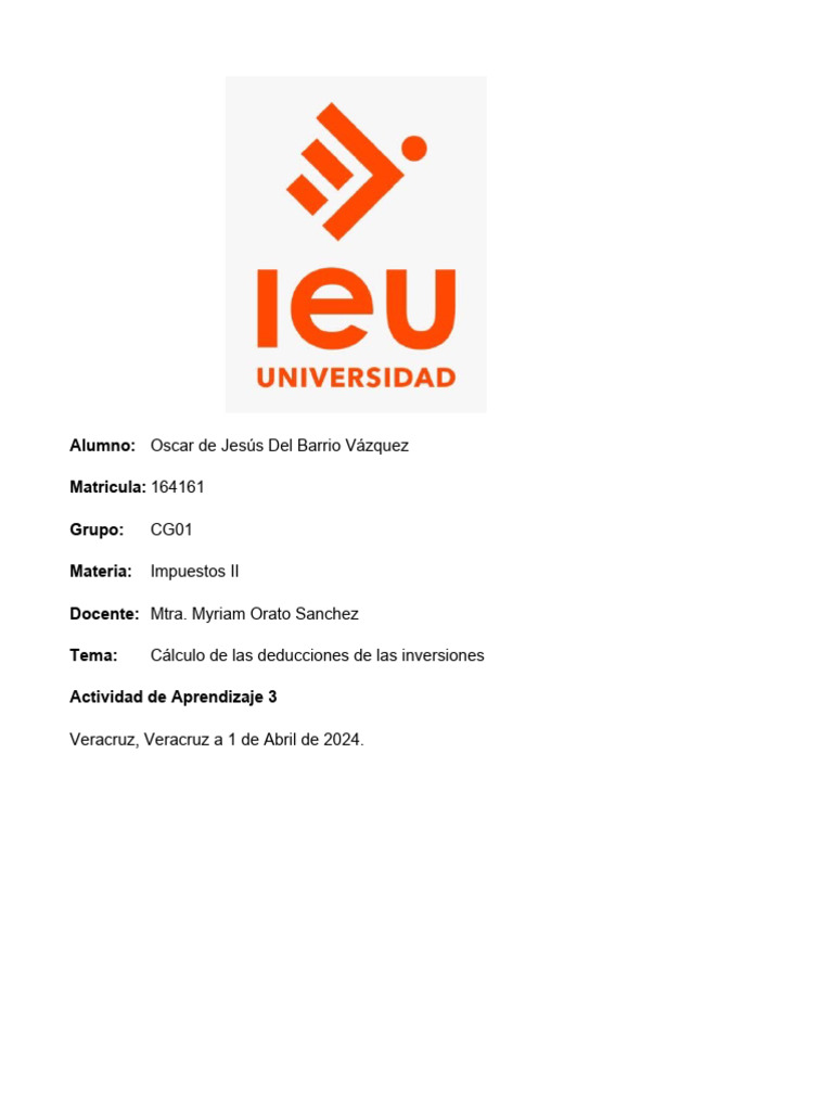 Actividad 43 Impuestos II | PDF | Impuesto sobre la renta | Depreciación