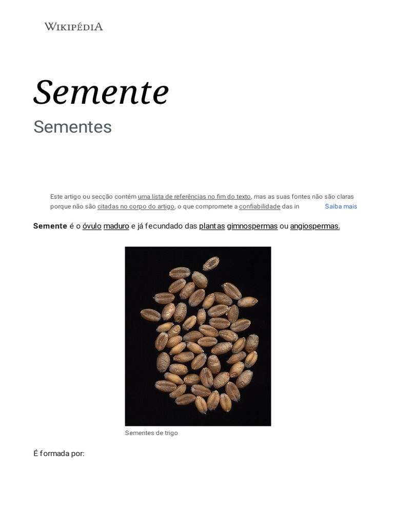 Anatomia e Função das Sementes | PDF | Semente | Organismos