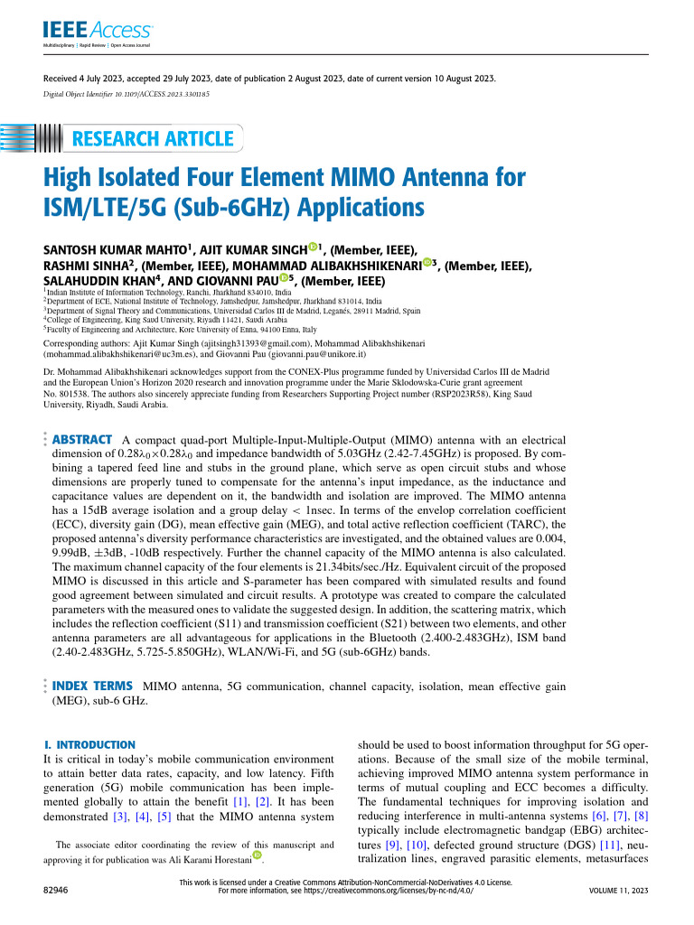 High Isolated MIMO Antenna for 5G | PDF | Antenna (Radio) | Mimo