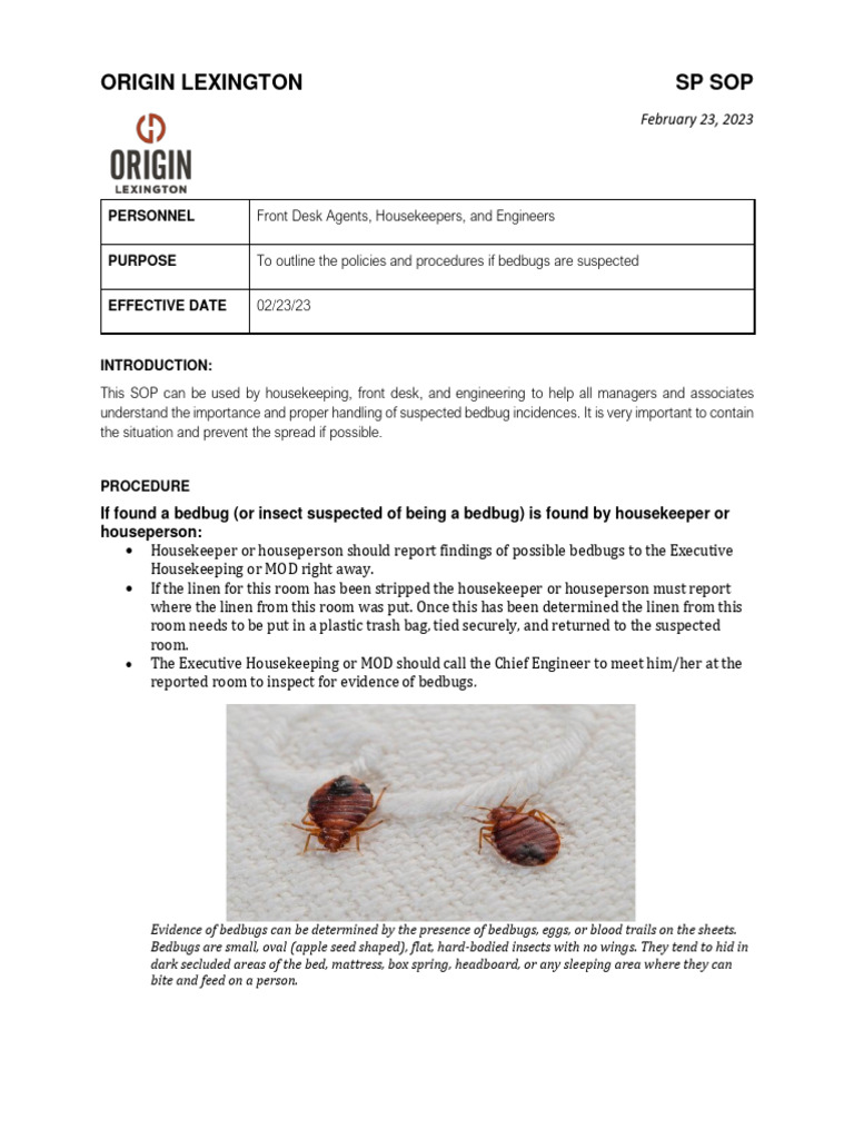 Bed Bug SOP PDF