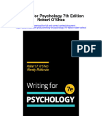Writing For Psychology 7Th Edition Robert Oshea All Chapter