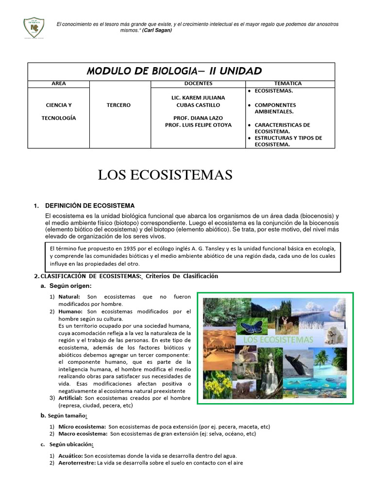 MODULO BIOLOGIA _3ERO-IIU | PDF | Ecosistema | Ecología