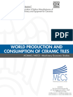 World Production and Consumption of Ceramic Tiles: Year 2019
