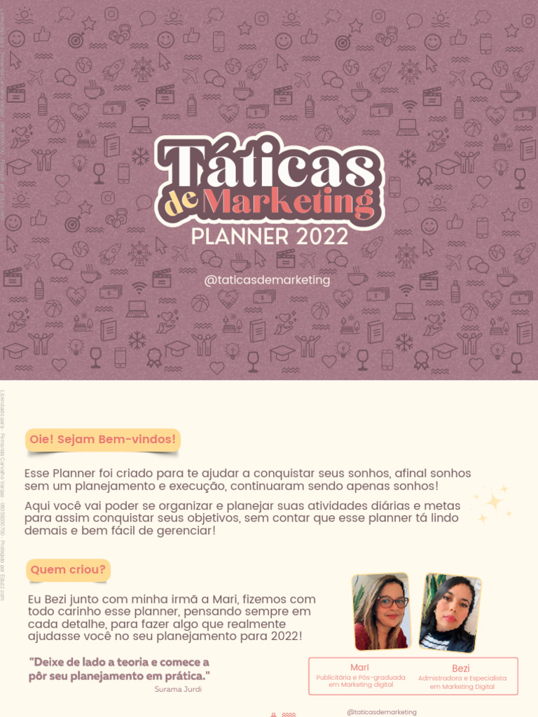 Planner de Marketing 2022 | PDF | Marketing
