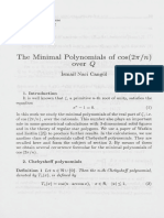 The Minimal Polynomials of cosine