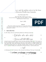 Relations between π and the golden ratio φ in the form of Bailey-Borwein-Plouffe-type formulas