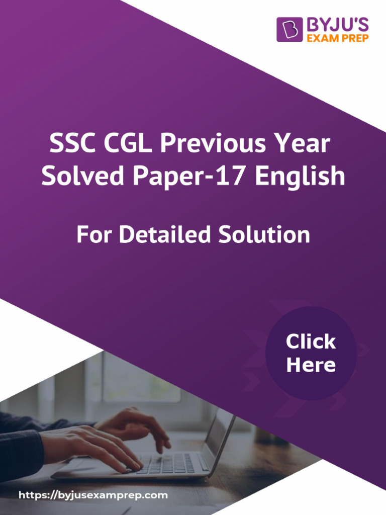 SSC CGL English Previous Year Papers | PDF | Grammatical Number | Verb