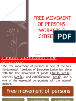 Free Movement of Persons Workers and Citizenship