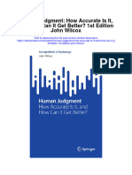 Human Judgment How Accurate Is It and How Can It Get Better 1St Edition John Wilcox Full Chapter