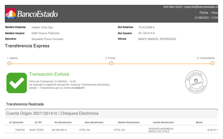Transferencia Express: Transacción Exitosa | PDF