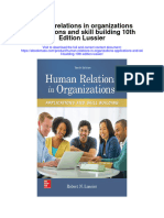 Human Relations in Organizations Applications and Skill Building 10Th Edition Lussier Full Chapter
