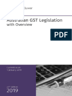 Australian GST Legislation With Overview Current To 1 January 2019 22nd Edition 9781925894028 1925894029