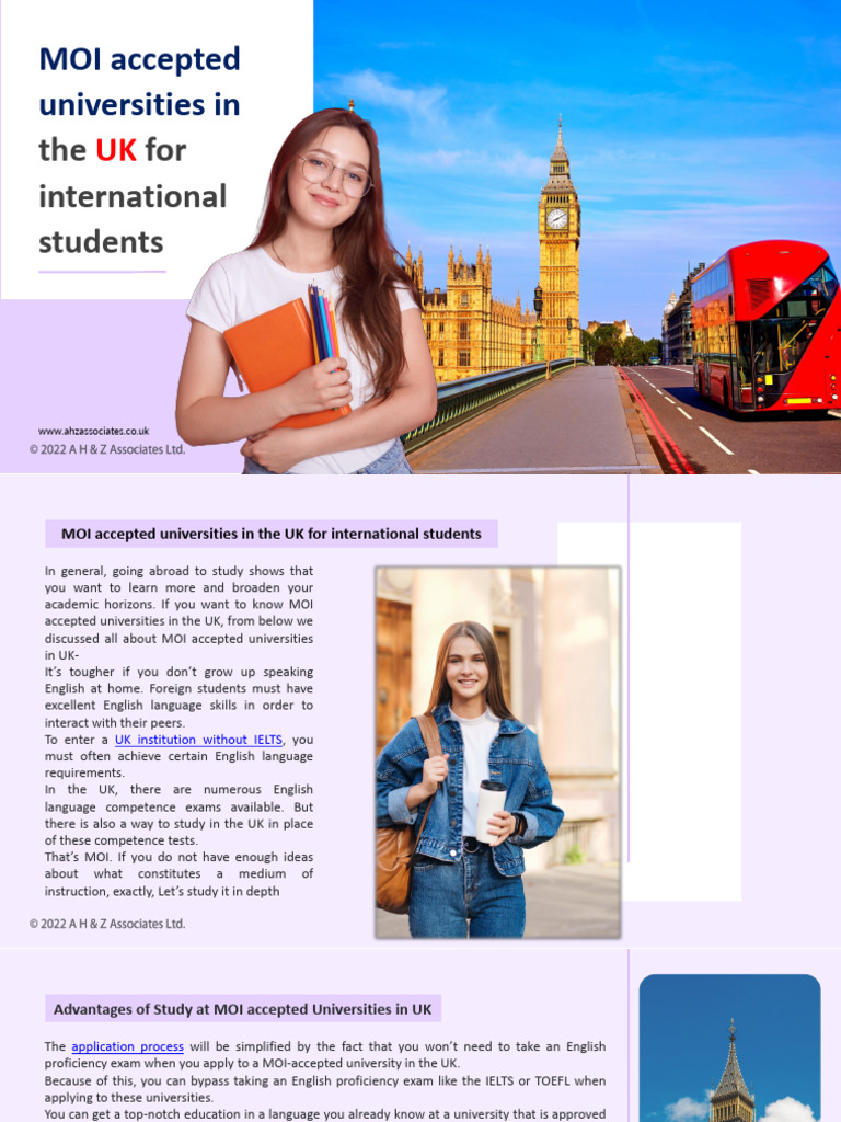MOI Accepted UK Universities Guide | PDF | International English ...