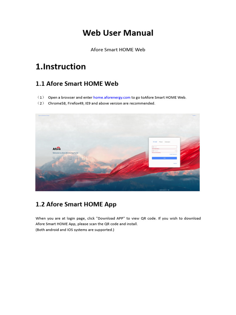 Afore Smart HOME Web User Manual | PDF | Password | We Chat