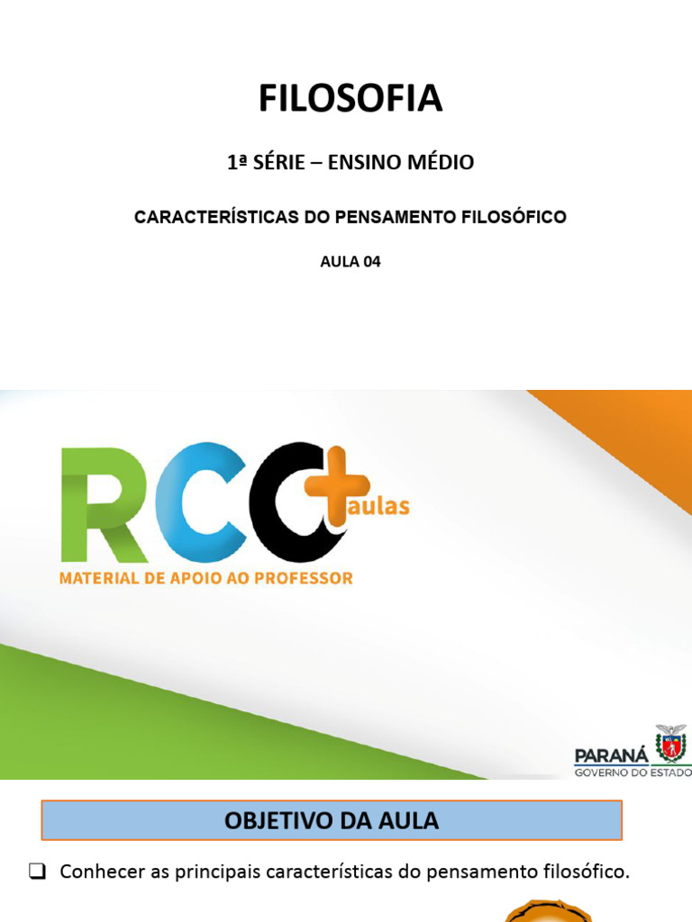 Caracteristicas Do Pensamento Filosofico | PDF | Conhecimento | Pensamento