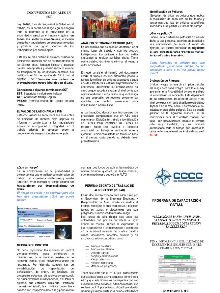 Capacitación Del Mes Noviembre - CCC Del Peru Sac | PDF | Riesgo ...