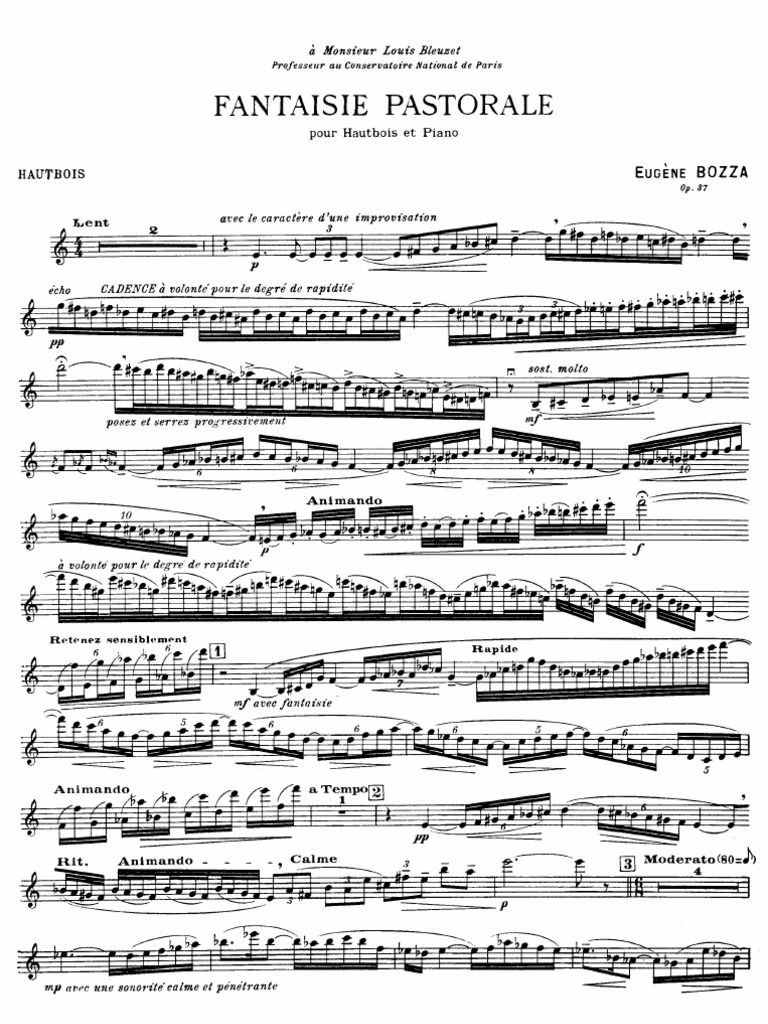 Bozza Fantaisie Pastorale for Oboe and Piano[1]