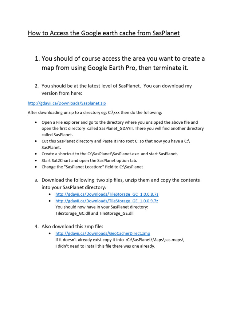 Accessing Google Earth Cache in SasPlanet | PDF