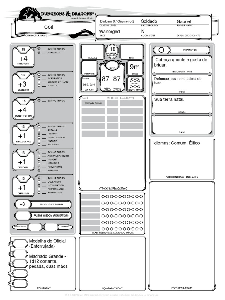 Ficha coil pdf gary gygax games adventure games