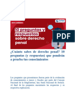 10 PREGUNTAS DE DERECHO PENAL