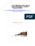 Necessity Lost Modality and Logic in Early Analytic Philosophy Volume 1 Sanford Shieh Full Chapter