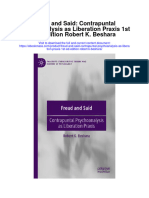 Freud and Said Contrapuntal Psychoanalysis As Liberation Praxis 1St Ed Edition Robert K Beshara Full Chapter