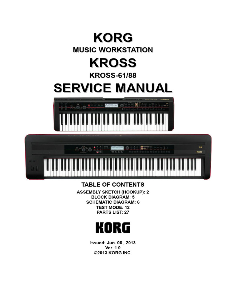 KORG KROSS Service Manual | PDF | Decibel | Microphone